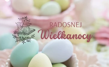 Wielkanocne kolorowe pisanki i baranek wielkanocny